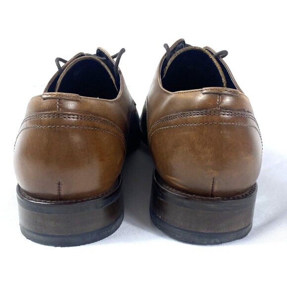 Kenneth Cole Men\'s Cognac Brown Cap Toe Oxford w/ Flex Lace-Up Dress Shoes 9.5 main image 5